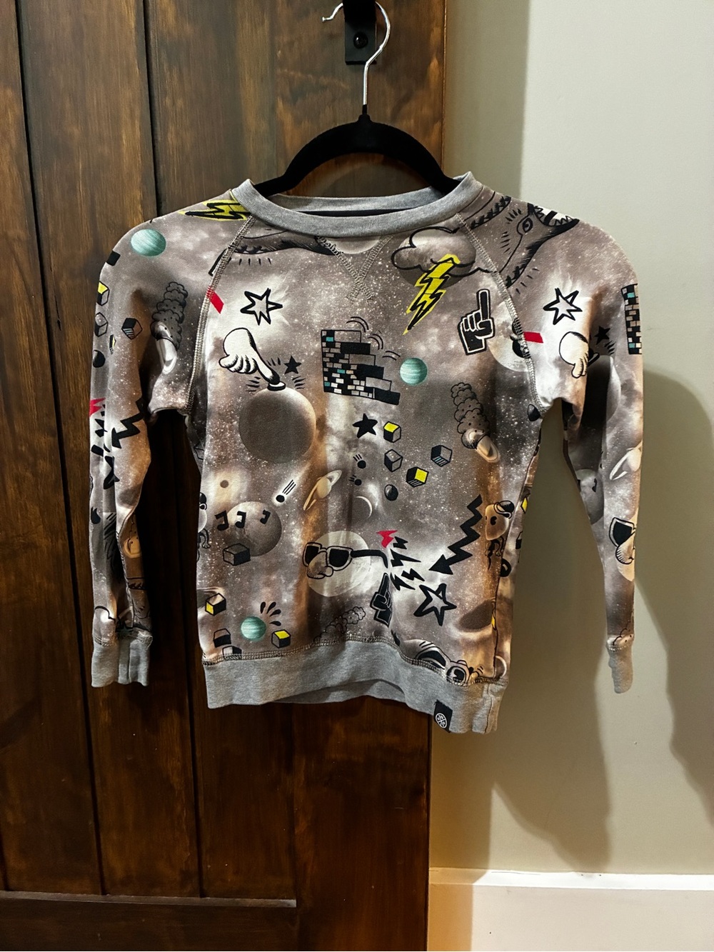 Molo Kids Mattis Lightweight Crewneck Pullover Space Themed Size 5/6 EUC Cotton